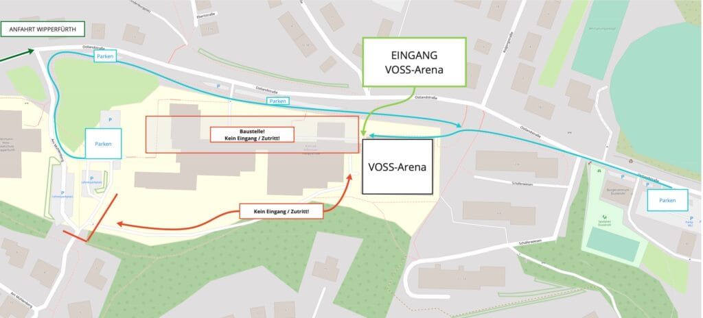 Anreise VOSS-Arena inkl. Baustelle